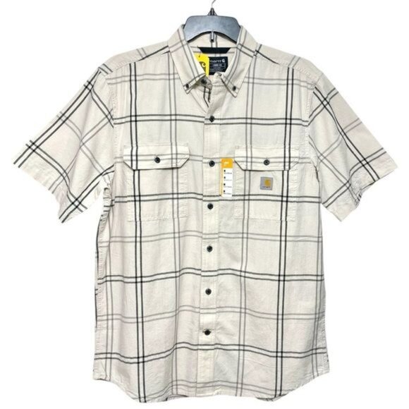 Carhartt Men's Loose Fit Midweight Short-Sleeve Plaid Shirt Size M - Picture 7 of 15